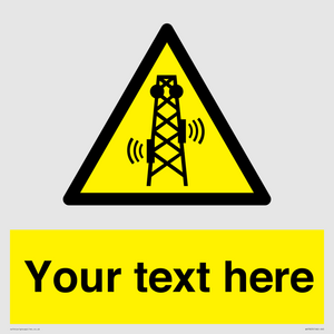 Custom warning RF radiation transmitter